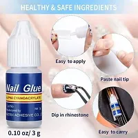 Nail Glue For Artificial Nail Artificial Nail Glue Waterproof Nail Glue For Acrylic nails Professional Nail Art Glue For Fake/False Nails- (package contains 5 pcs nail glue 3gm Each-thumb3