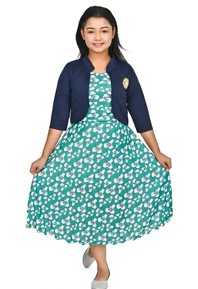 SFC FASHIONS Girls Cotton Casual Knee Length Frock Dress (G-424)