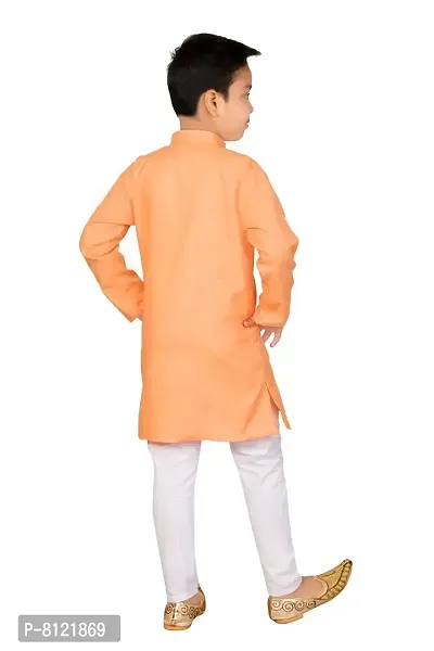 Fashion Garment Kids Ethnics Wear Kurta Pajama Set | Ethnics  Festive Colours (Olive, 7-8 Years)-thumb3