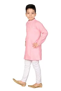 Fashion Garment Kids Ethnics Wear Kurta Pajama Set | Ethnics & Festive Colours (Baby Pink, 8-9 Years)-thumb1