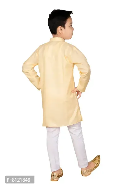 Fashion Garment Kids Ethnics Wear Kurta Pajama Set | Ethnics & Festive Colours (Gold, 1-2 Years)-thumb3