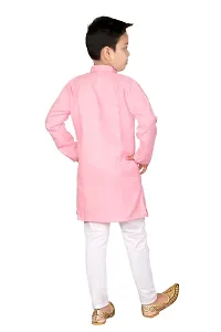 Fashion Garment Kids Ethnics Wear Kurta Pajama Set | Ethnics & Festive Colours (Baby Pink, 8-9 Years)-thumb2