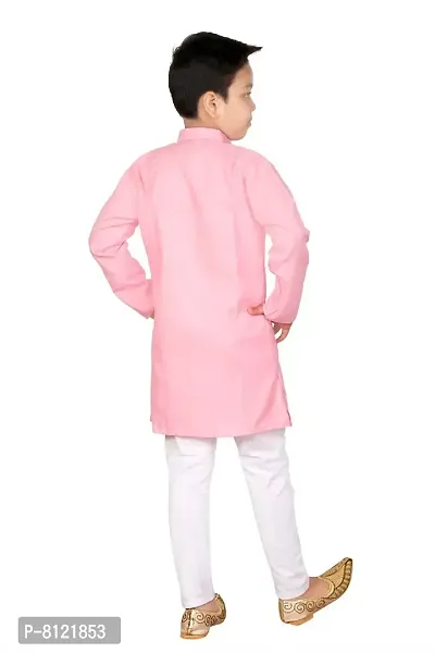 Fashion Garment Kids Ethnics Wear Kurta Pajama Set | Ethnics & Festive Colours (Baby Pink, 8-9 Years)-thumb3