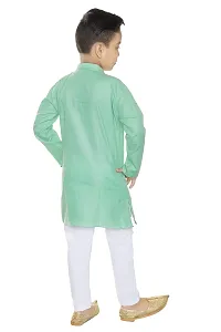 Fashion Garment Kids Ethnics Wear Kurta Pajama Set | Ethnics & Festive Colours (Light Green, 6-9 Months)-thumb2