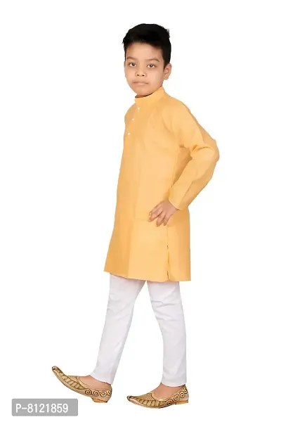 Fashion Garment Kids Ethnics Wear Kurta Pajama Set | Ethnics  Festive Colours (Peach, 5-6 Years)-thumb2