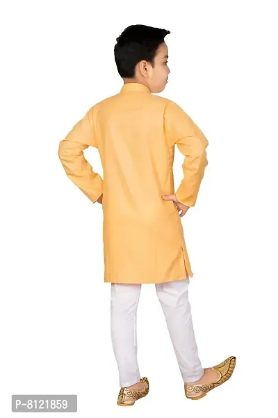 Fashion Garment Kids Ethnics Wear Kurta Pajama Set | Ethnics  Festive Colours (Peach, 5-6 Years)-thumb3