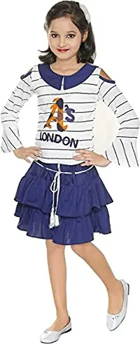 ZARINE Fashion Little Girls's Cotton Blend Faruk 2 Piece Dress Frock