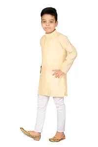 Fashion Garment Kids Ethnics Wear Kurta Pajama Set | Ethnics & Festive Colours (Gold, 1-2 Years)-thumb1