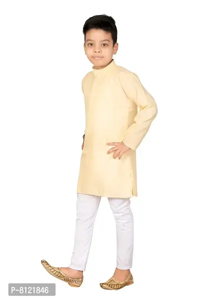 Fashion Garment Kids Ethnics Wear Kurta Pajama Set | Ethnics & Festive Colours (Gold, 1-2 Years)-thumb2