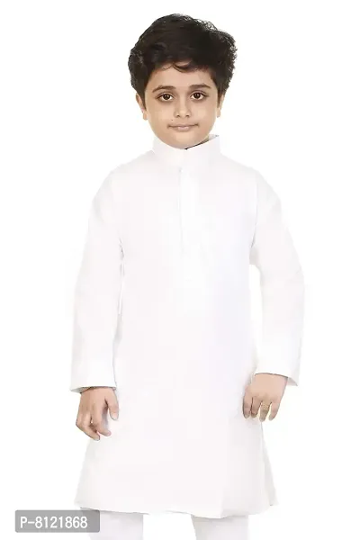 Fashion. Kid's Ethnics Wear Kurta Pyjama Garment Set (White, 9-12 Months)