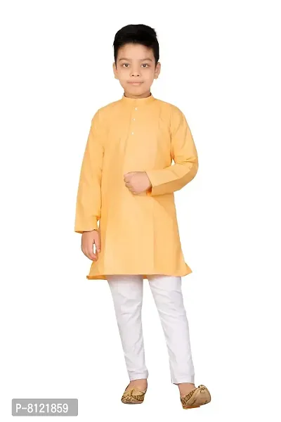 Fashion Garment Kids Ethnics Wear Kurta Pajama Set | Ethnics  Festive Colours (Peach, 5-6 Years)-thumb0