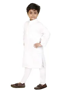 Fashion. Kid's Ethnics Wear Kurta Pyjama Garment Set (White, 9-12 Months)-thumb1