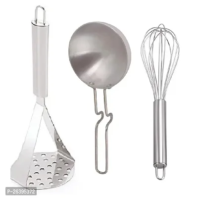 Ss Masher-Silver Tadka Pan-Egg Beaterstainless Steel Pressers And Mashers