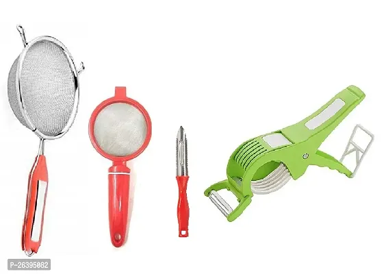 5 No Soup-Plastic Tea-Peeler-Bhindi Cutter Stainless Steel Strainers And Sieves-thumb0