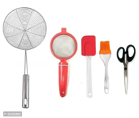 Jhara-Plastic Tea-B Spatula Set-Mini Scissors Stainless Steel Strainers And Sieves-thumb0