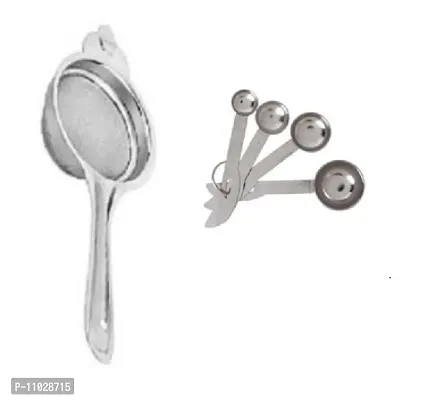 Trendy Stainless Steel Tea Strainer With Steel Measuring