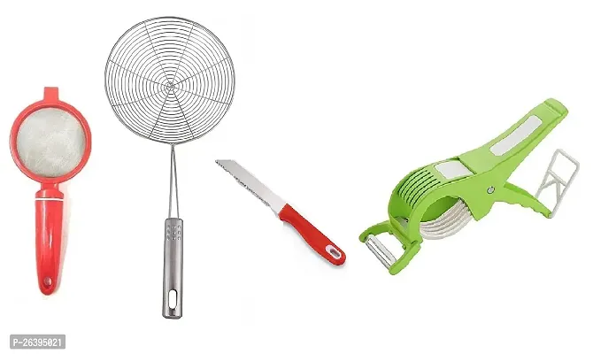 Plastic Tea-Jhara-Knife-Bhindi Cutter Stainless Steel Strainers And Sieves-thumb0