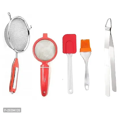 4 No Soup-Plastic Tea-B Spatula Set-Chimta Stainless Steel Strainers And Sieves-thumb0