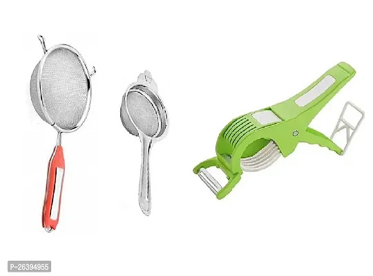 4 No Soup-Tea-Bhindi Cutter Stainless Steel Strainers And Sieves-thumb0