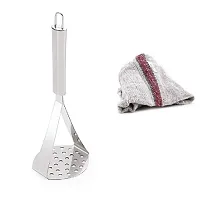 Stainless Steel Potato Vegetable Pav Bhaji Big Masher  1 Pcs,Floor Duster, Pocha, Floor Cleaning Cloth or Floor Cloth (24*24 Inch).(Pack of 2 Pcs) S1-thumb1