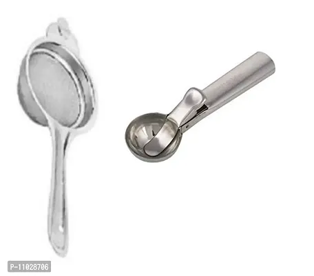 Trendy Stainless Steel Tea Strainer With Ice Cream Scoop-thumb0