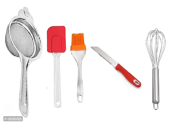 Tea-B Spatula Set-Knife-Egg Beater Stainless Steel Strainers And Sieves