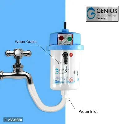 Genius 1 L Instant Water Geyser (1 L Instant Portable Water Geyser With Installation Kit, Blue, White)-thumb3
