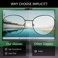 IMPLICIT Blue light Blocking Computer Glasses Zero Power Gaming Spectacles With Eye Protection, Anti Glare  Anti Eye strain for Men and Women-thumb2