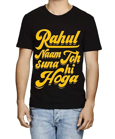 Caseria Men's Round Neck Half Sleeved T-Shirt with Graphics - Rahul Naam Toh Suna Hi (Maroon, L)