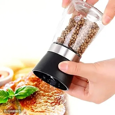 Stylish Fancy Transparent Glass Pepper Mill Grinder 180 Ml With Adjustable Coarseness-thumb0