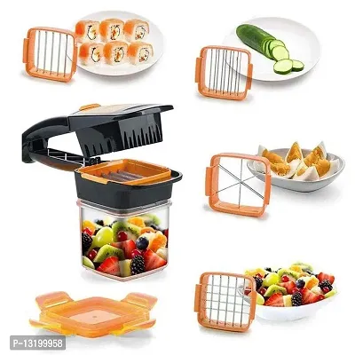 Stylish Fancy Vegetable Dicer Chopper 5 In 1 Multi-Function Slicer Vegetable  Fruits Cutter, Dicer Grater  Chopper, Peeler With Container Onion Cutter Kitchen-thumb0