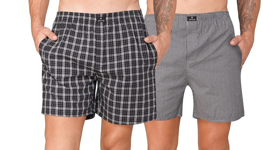 Mens Boxer Short/Boxer Side Pocket Checks 0514Small