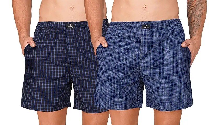 Mens Boxer Short/Boxer Side Pocket Checks 0102Large