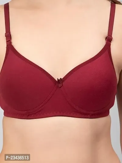 Women Cotton Red Colour Padded Bra, Pack of 4 Combo, Multicolor-thumb0