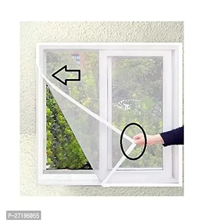 Window Mosquito Net With Adhesive Tape One Side STITCHED Easy Fix New Premium  size 3 X 3 Feet-thumb2