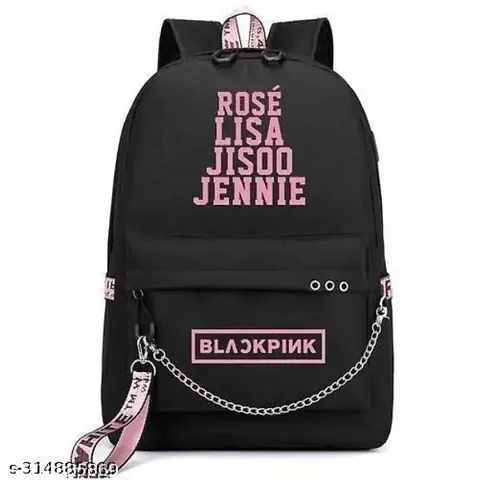 Latest Trending Taehyung print Stylish Waterproof Casual Simple College School Bag Tuition Girls Backpack With Special BTS Print for Blackpink Lovers