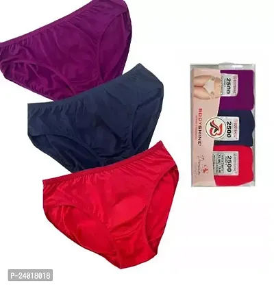 Elegant Cotton Solid Panties For Women- Pack Of 3