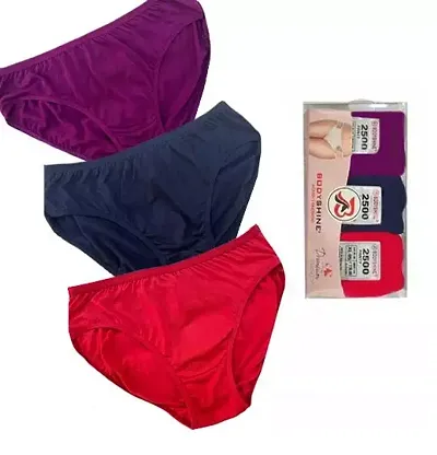 Elegant Solid Panties For Women- Pack Of 3