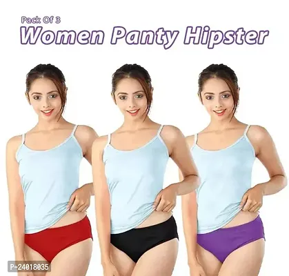 Elegant Cotton Solid Panties For Women- Pack Of 3