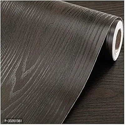 Stylish Wall Stickers Black Wood Wallpaper for Office, Home Decorative -2 x 4 Feet-thumb0