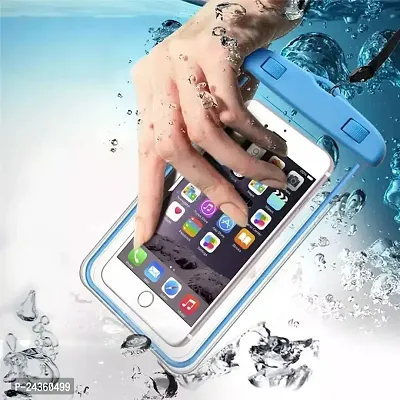 KITCHEN SUNRAY Transparent Waterproof Pouch for Mobile Phone, Cellphone Cover Bag for iPhone, Samsung, Redmi, Oppo up to 7.0 Inch (Pack of 1)-thumb2
