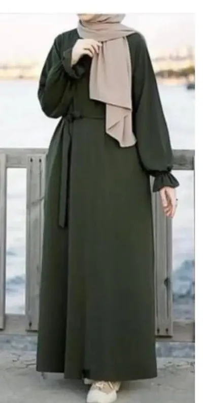 Contemporary Black Firdous Solid Abaya For Women