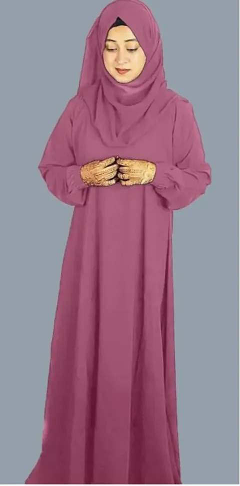 Stylish Crepe Solid Abaya For Women