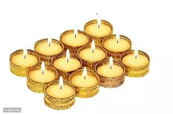 Tealight Holder With Diya Crackled Glass Set-thumb0