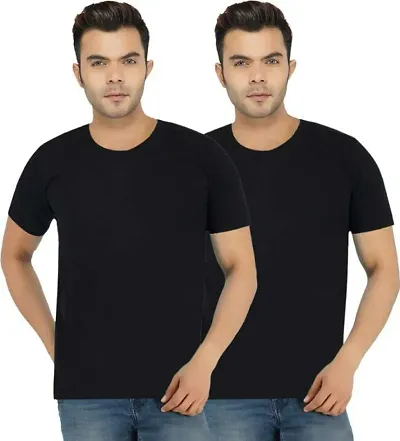 Stylish Fancy Solid T-Shirts Combo For Men Pack Of 2