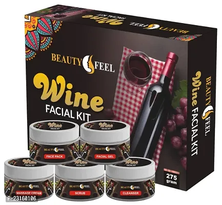 Professional Beauty Feel Red Wine Facial Kit For Fairness And -Set Of 5 275 G