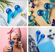 TAURPIUS Facial Ice Globe for Face  Eye Puffiness Relief, Cooling crystal roller ball with Handle, facial massage tools for face and neck (Multi-colour, 2 Pic)-thumb2