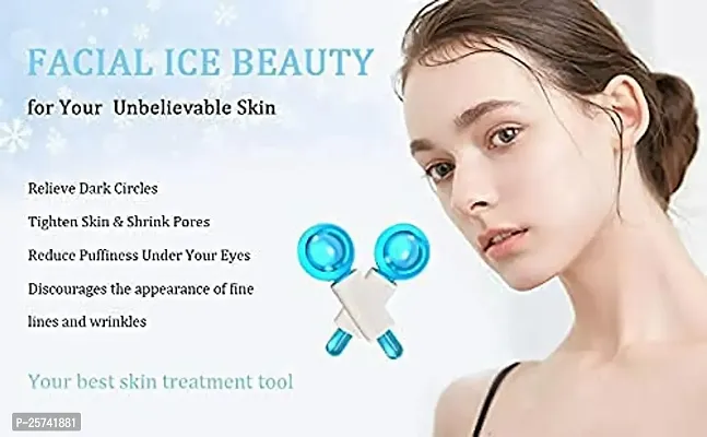 TAURPIUS Facial Ice Globe for Face  Eye Puffiness Relief, Cooling crystal roller ball with Handle, facial massage tools for face and neck (Multi-colour, 2 Pic)-thumb4
