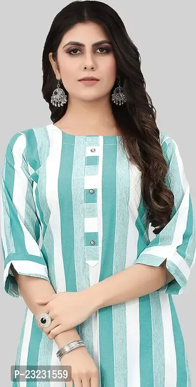 KALANABH Khadi Cotton Material Kurti for Women | Straight Cut Kurti | Readymade Girls Casual Wear Kurti | Office wear | Regular Fit-thumb5