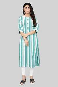 KALANABH Khadi Cotton Material Kurti for Women | Straight Cut Kurti | Readymade Girls Casual Wear Kurti | Office wear | Regular Fit-thumb1